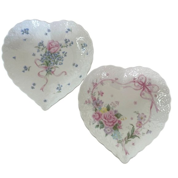 Mikasa Japan Heart Shape Dish Set Always and Forever All My Love 6" Trinket Tray - Picture 1 of 9